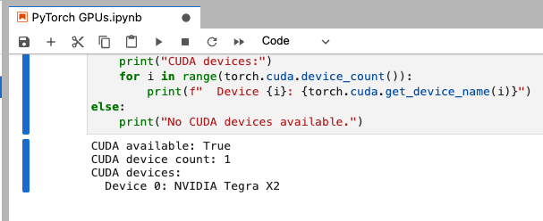 PyTorch List GPU / CUDA devices in Jupyter Notebook