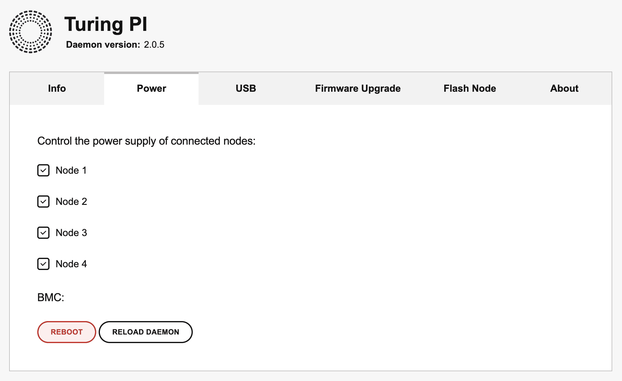 BMC UI USB mode